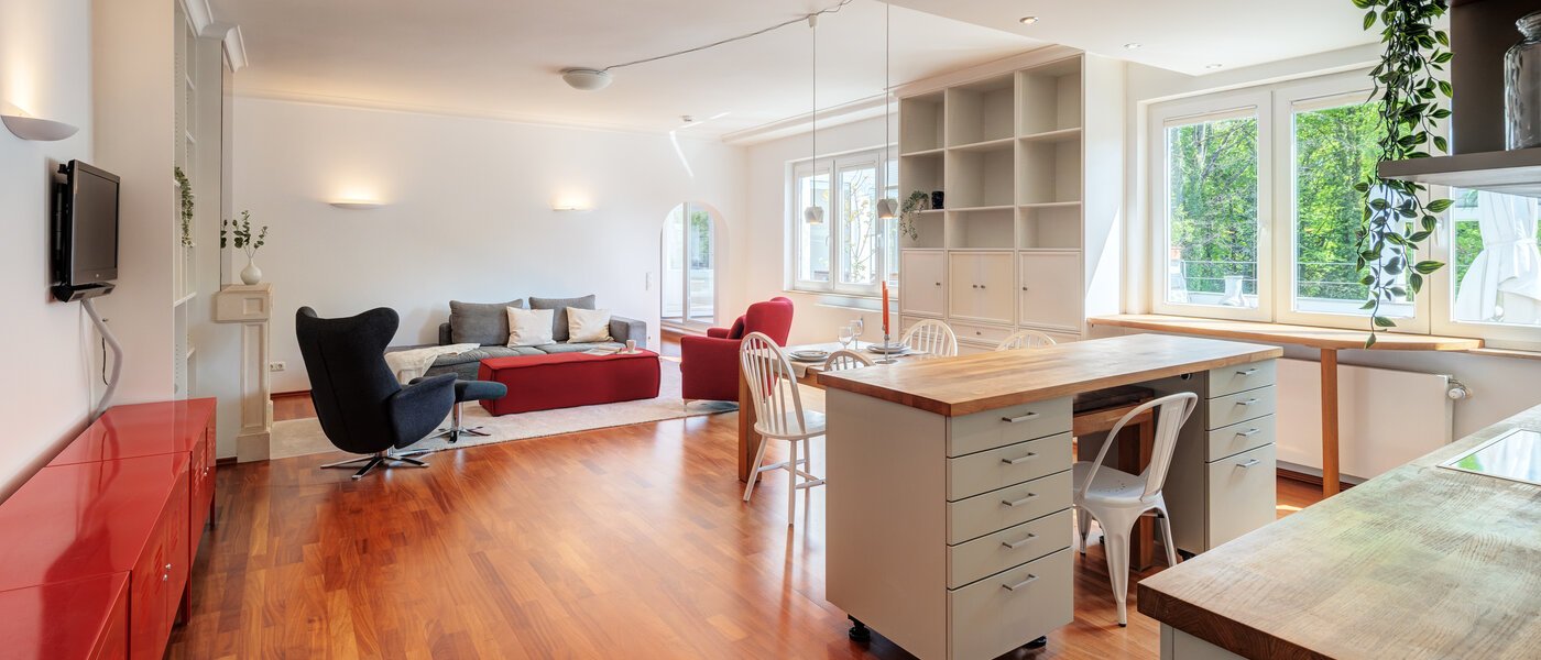 attico con terrazzo München Solln 04 zona living 14396