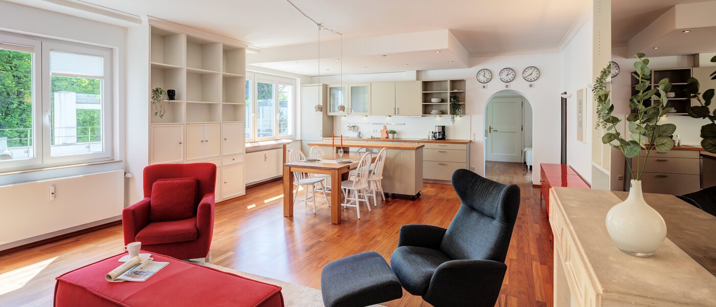 attico con terrazzo München Solln 05 zona living 14396