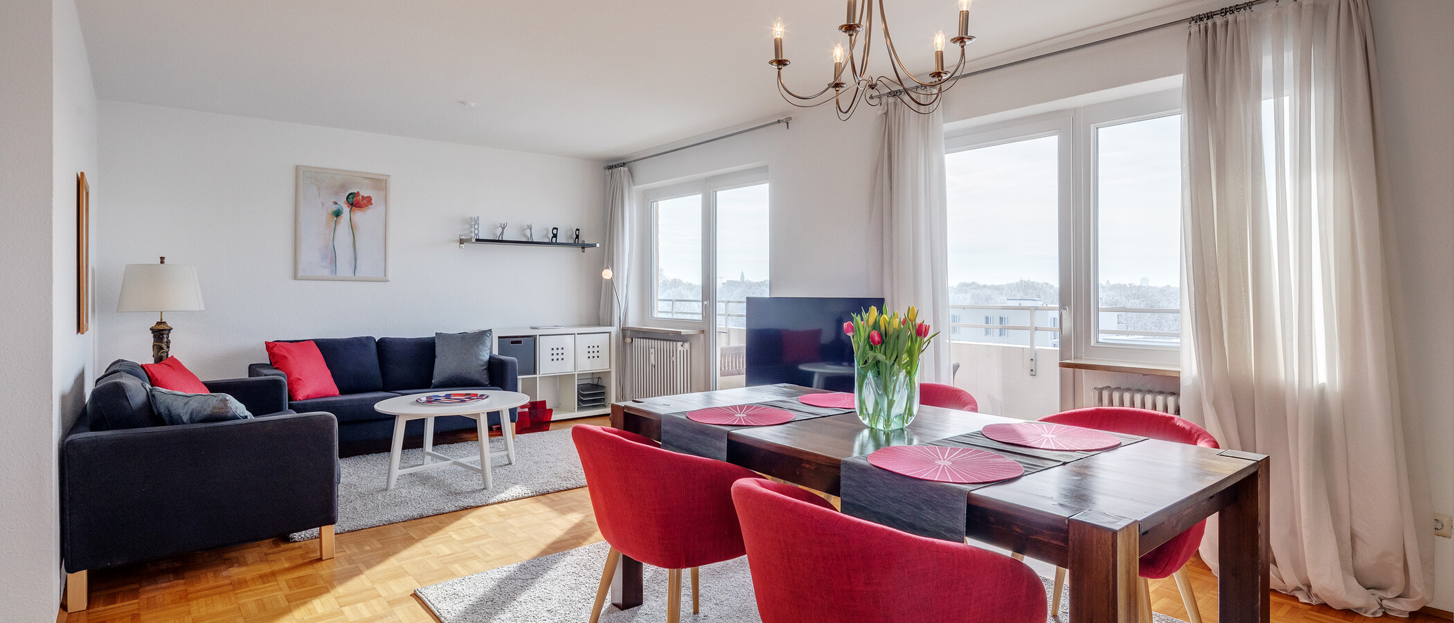 appartamento München Schwabing-Georgenschwaige 01 zona living 1443