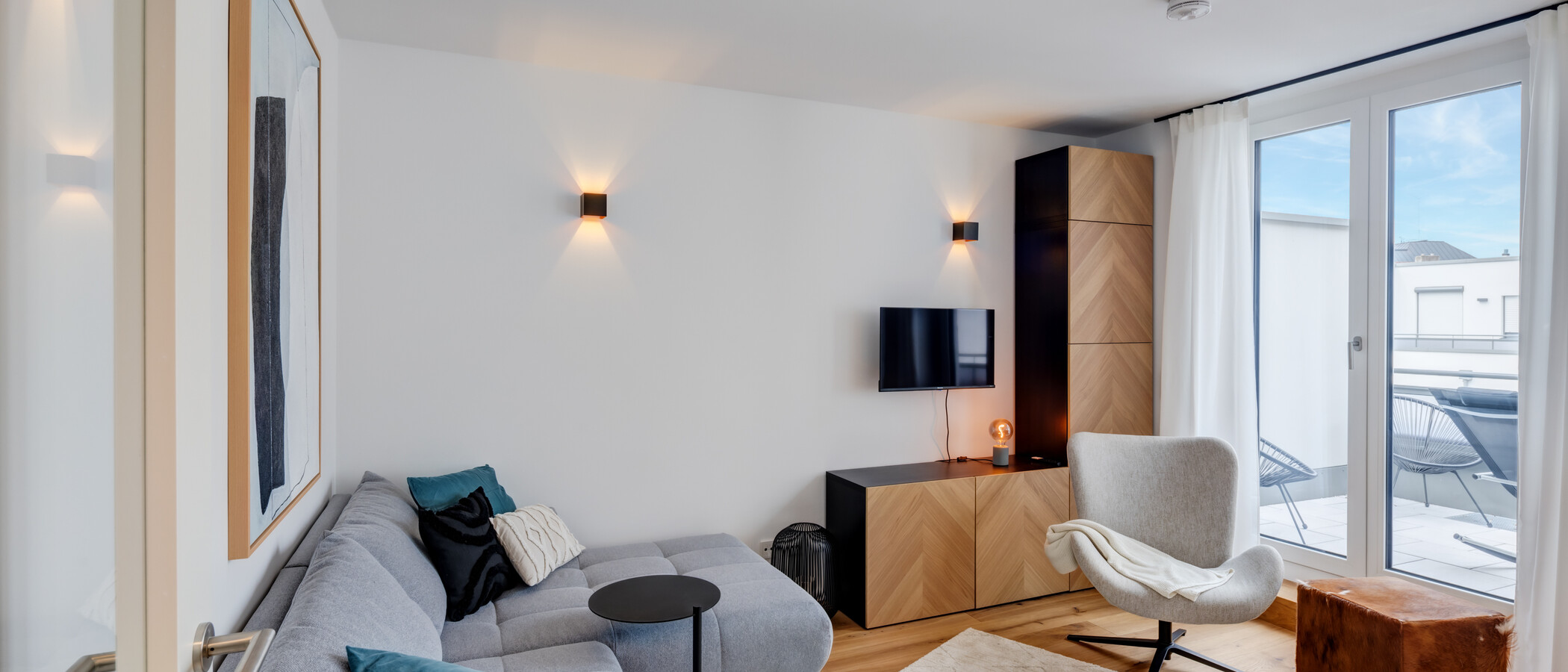 attico con terrazzo München Sendling-Westpark 01 zona living 14433