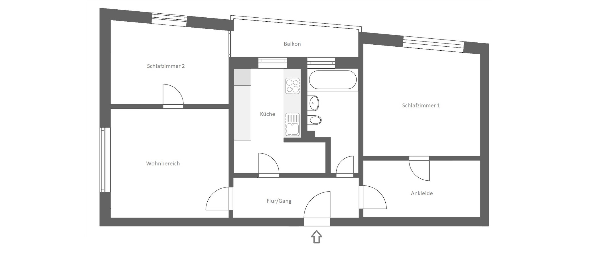 appartamento München Lehel 01 planimetria 14463