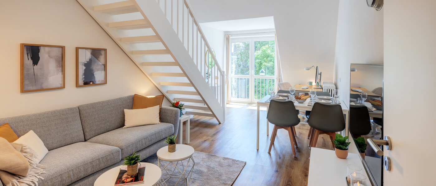 maisonnette con galleria München Obersendling 01 zona living 14471