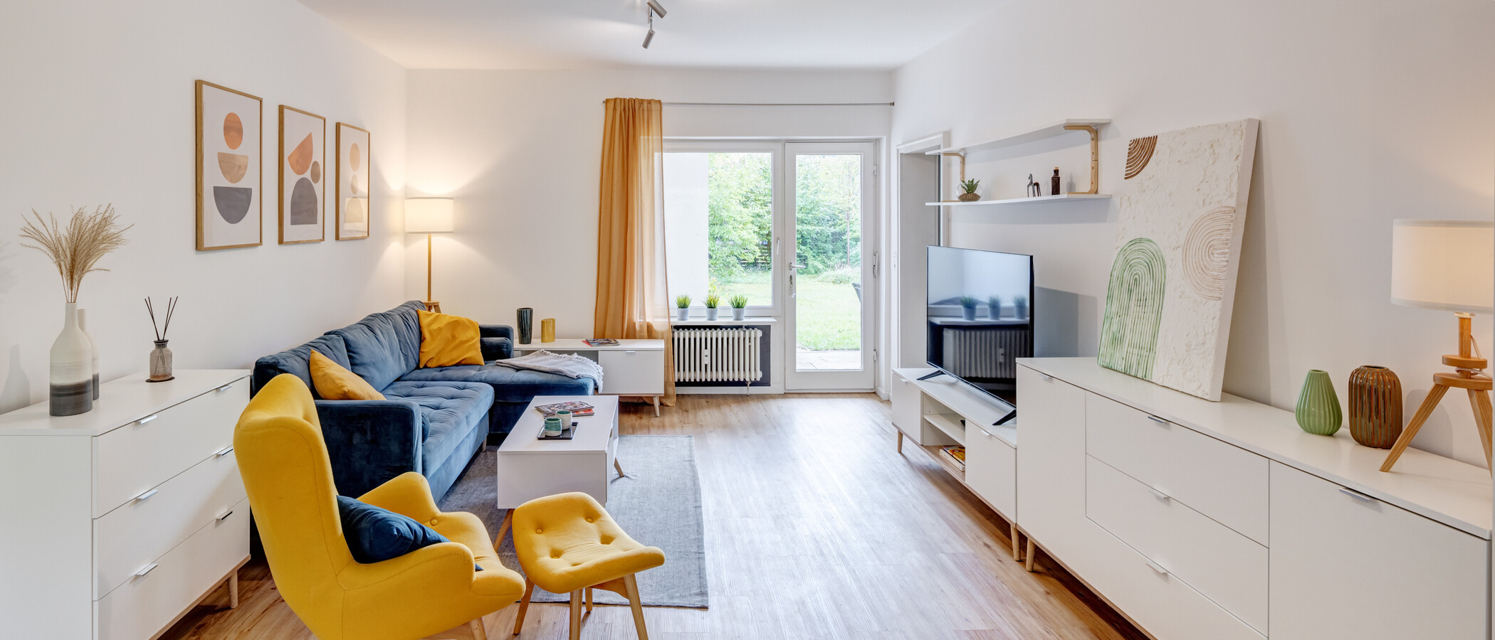 appartamento con giardino München Hadern 01 zona living 14610