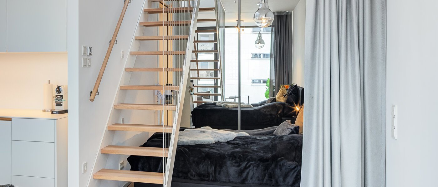 attico con terrazzo München Neuhausen 04 zona notte 14699