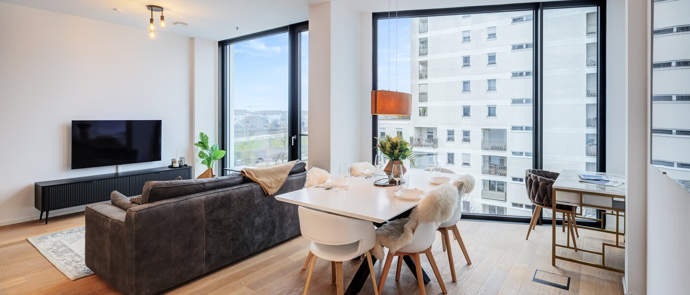 attico con terrazzo München Neuhausen 01 zona living 14699