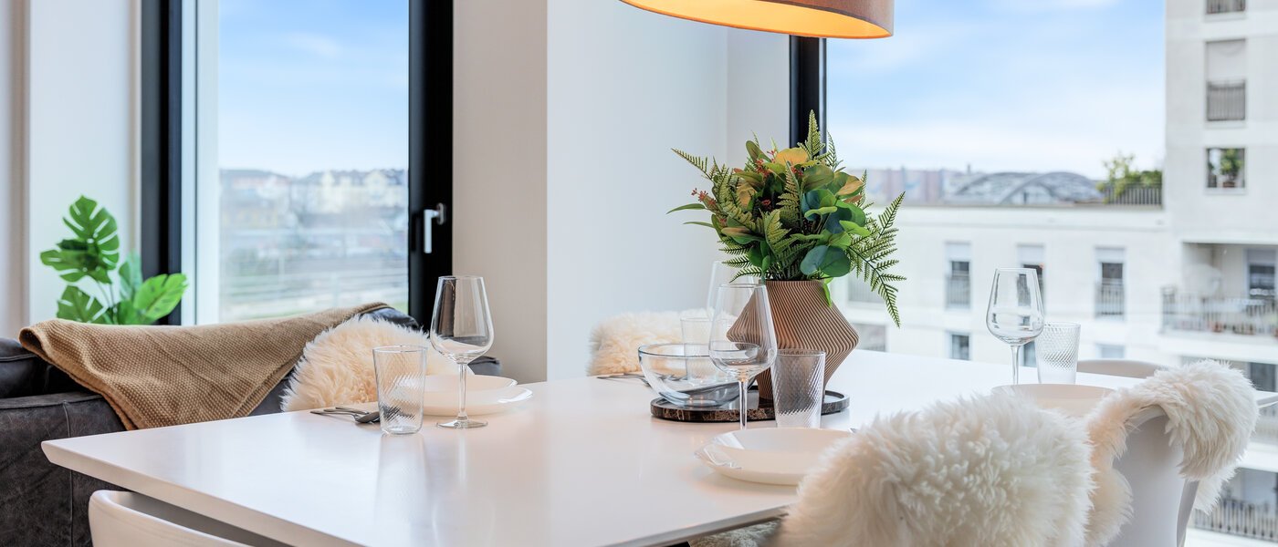 attico con terrazzo München Neuhausen 02 zona living 14699