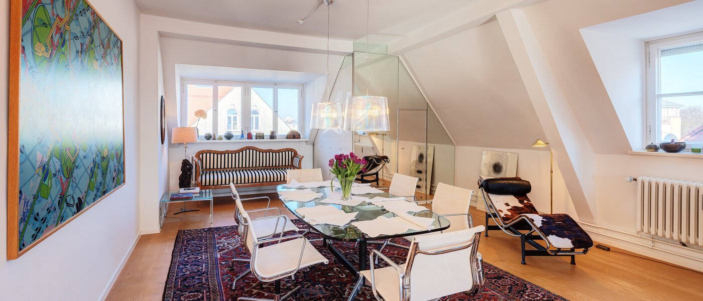 attico con terrazzo München Schwabing-West 01 zona living 14731