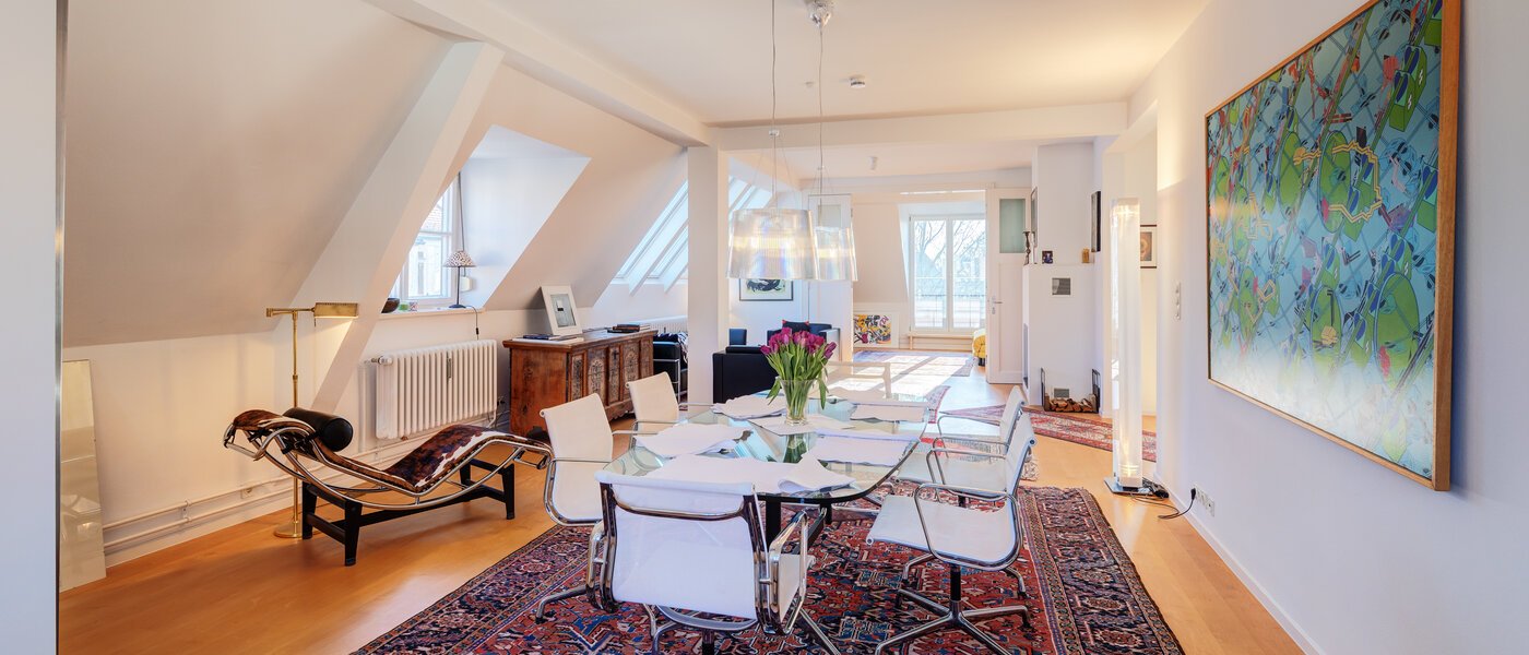 attico con terrazzo München Schwabing-West 02 zona living 14731