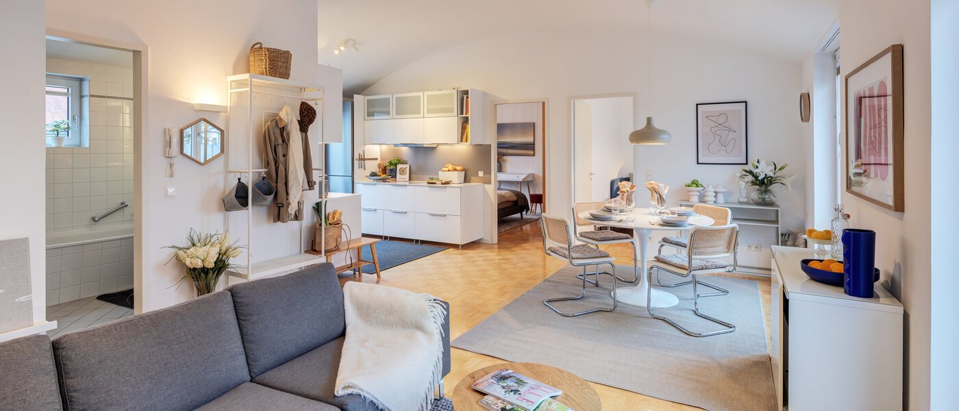 attico con terrazzo München Maxvorstadt 01 zona living 14758