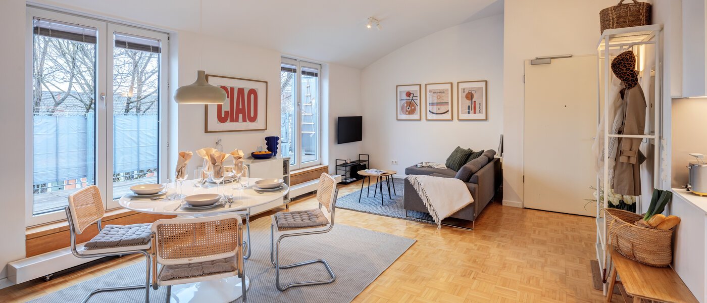 attico con terrazzo München Maxvorstadt 04 zona living 14758