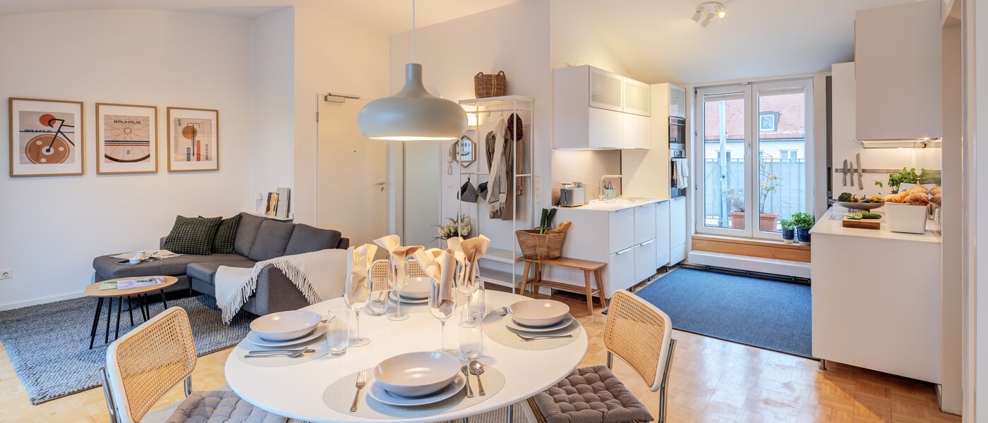 attico con terrazzo München Maxvorstadt 05 zona living 14758