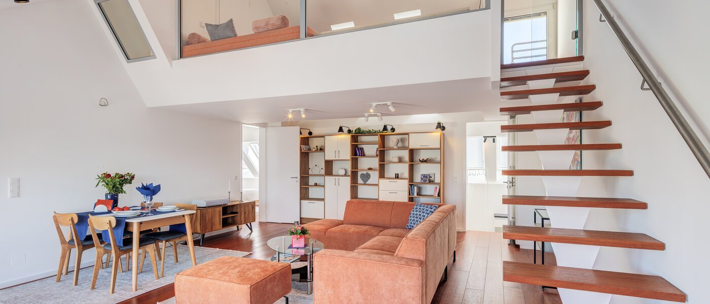 maisonnette con galleria München Maxvorstadt 04 zona living 14785