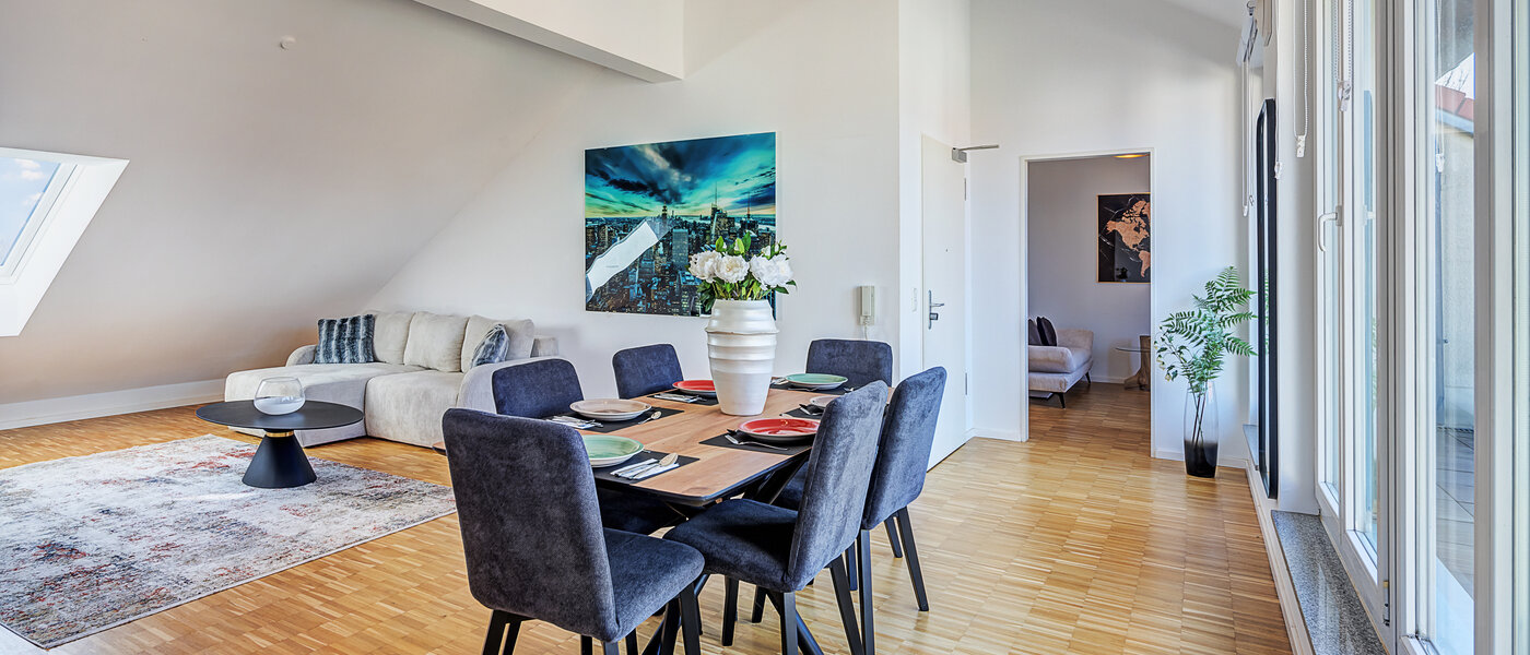 attico con terrazzo Aschheim 01 zona living 14787