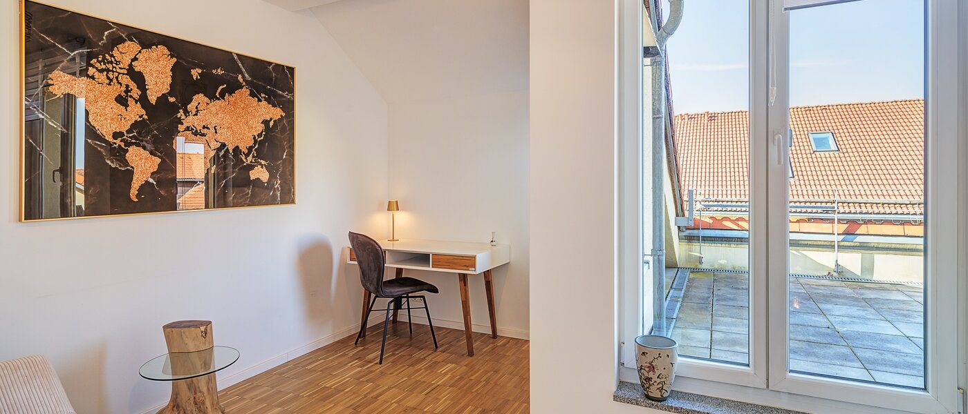 attico con terrazzo Aschheim 01 Studio / Camera degli ospiti 14787