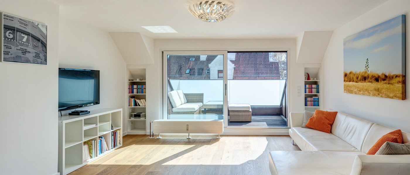 attico con terrazzo München Moosach 01 zona living 14797