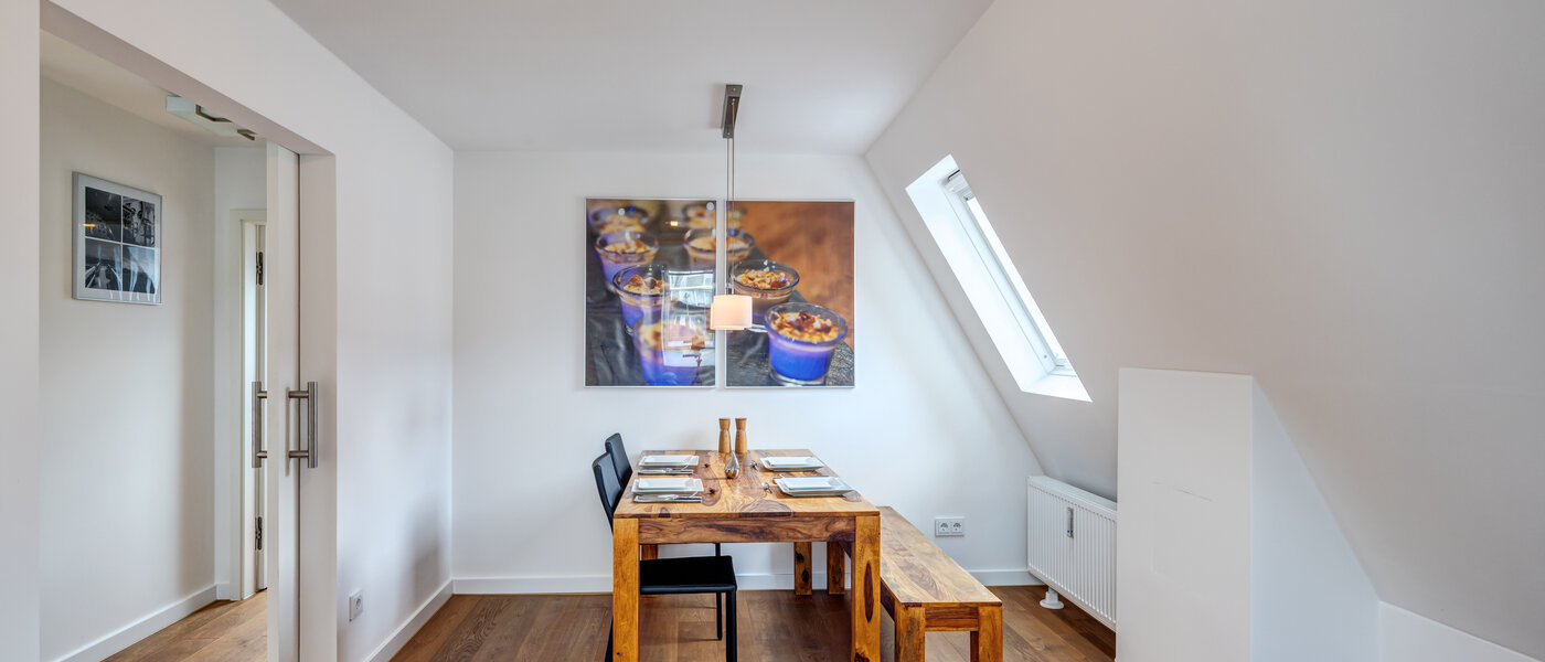 attico con terrazzo München Moosach 02 sala da pranzo 14797