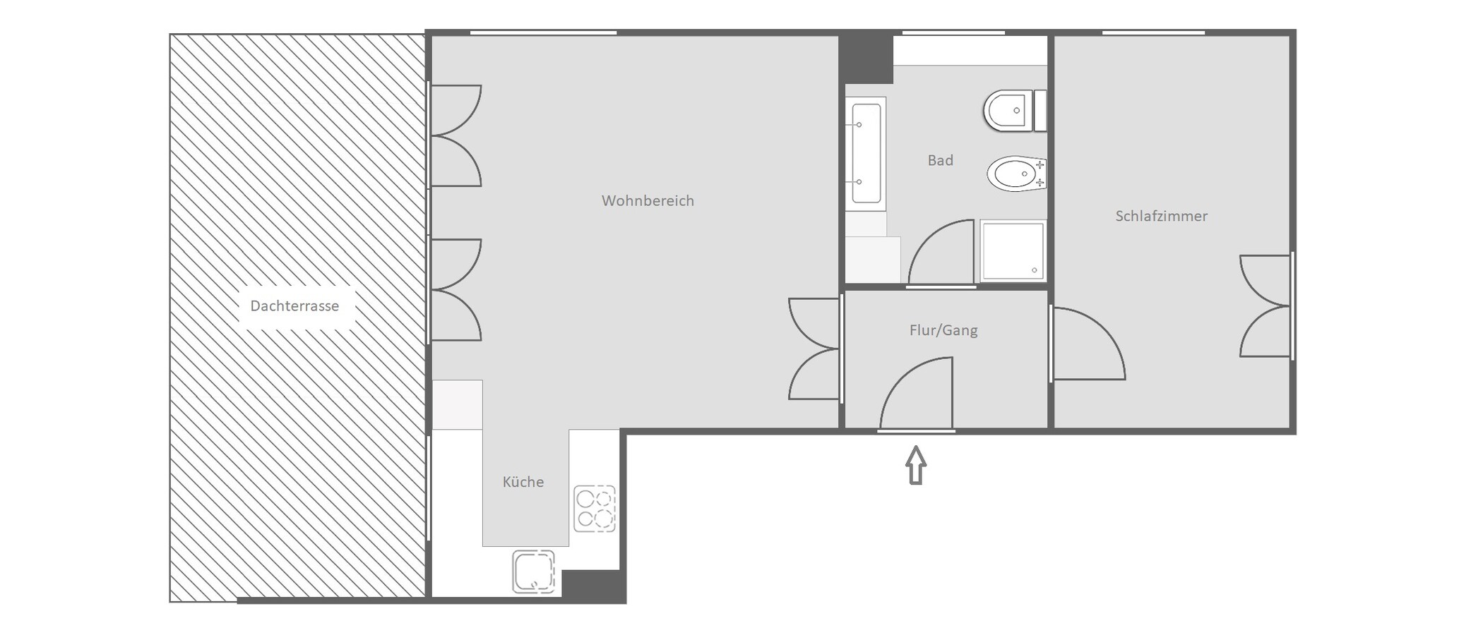 attico con terrazzo München Altbogenhausen 01 planimetria 14872