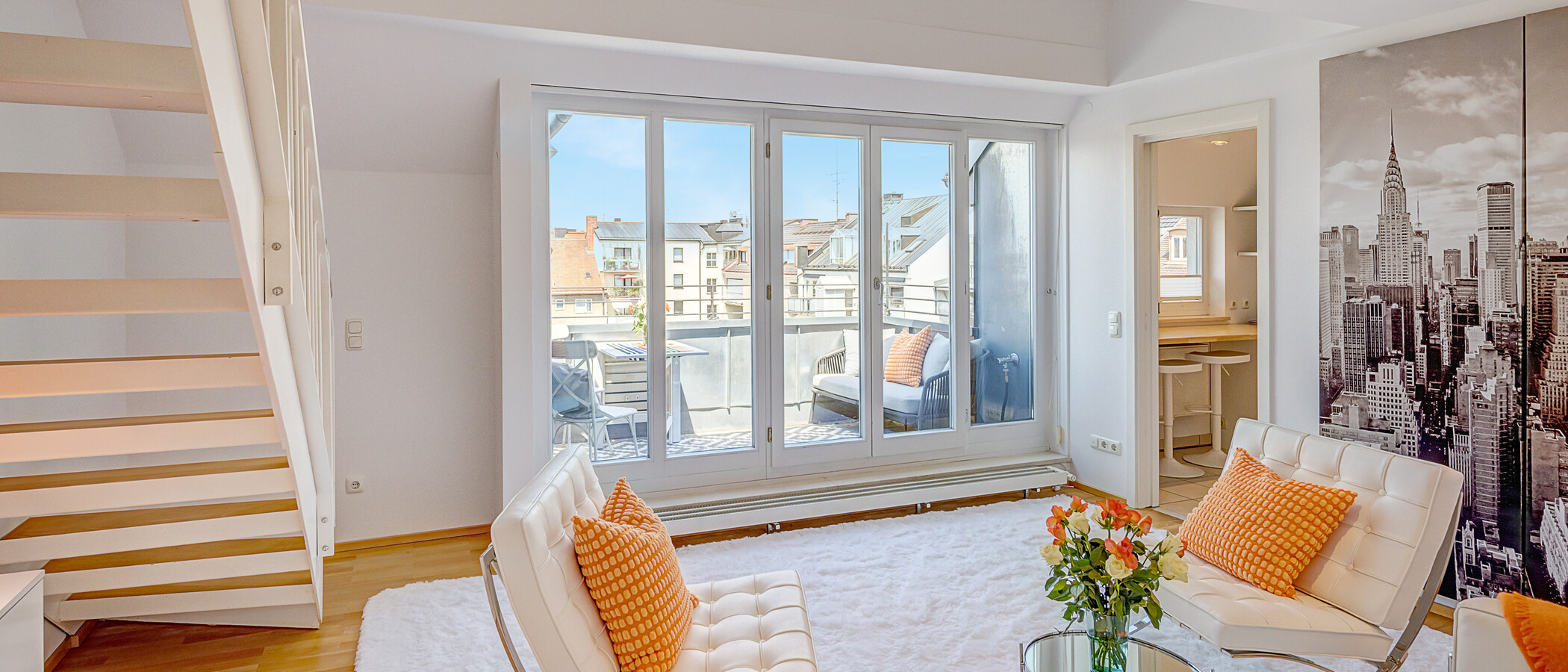 appartamento con galleria München Maxvorstadt 01 zona living 14890