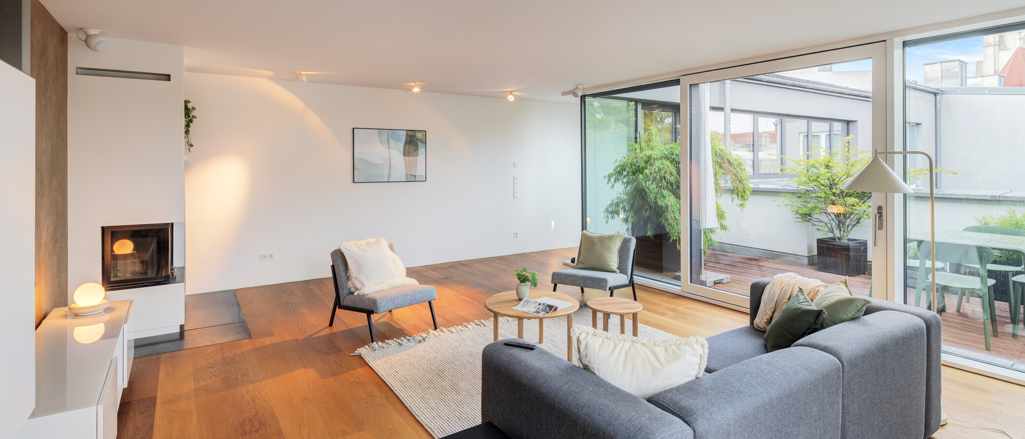 attico con terrazzo München Ludwigsvorstadt 04 zona living 14956
