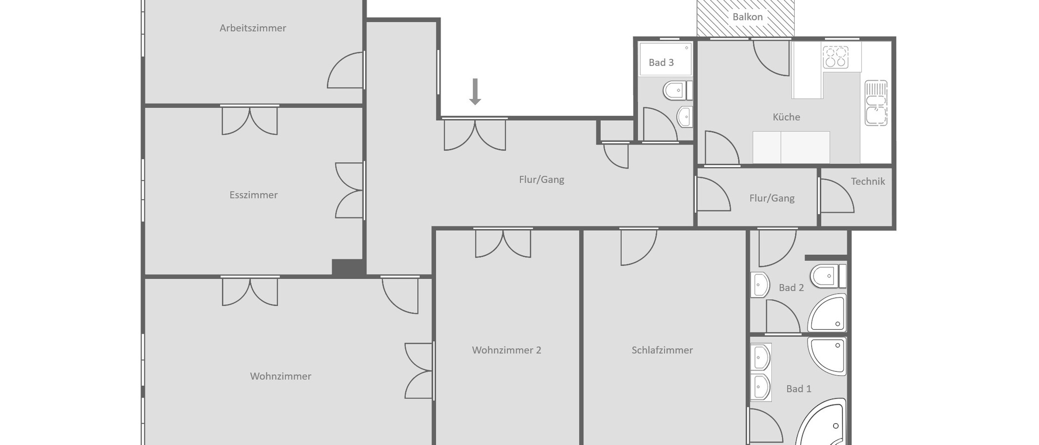 appartamento München Altbogenhausen 01 planimetria 14997