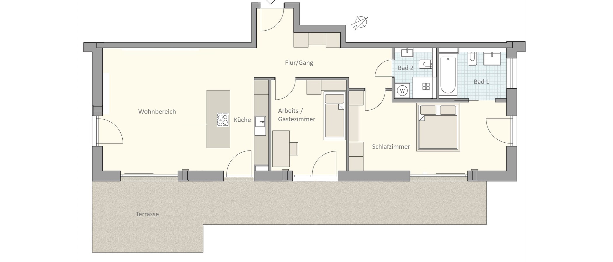 appartamento con giardino München Trudering 01 planimetria 15002