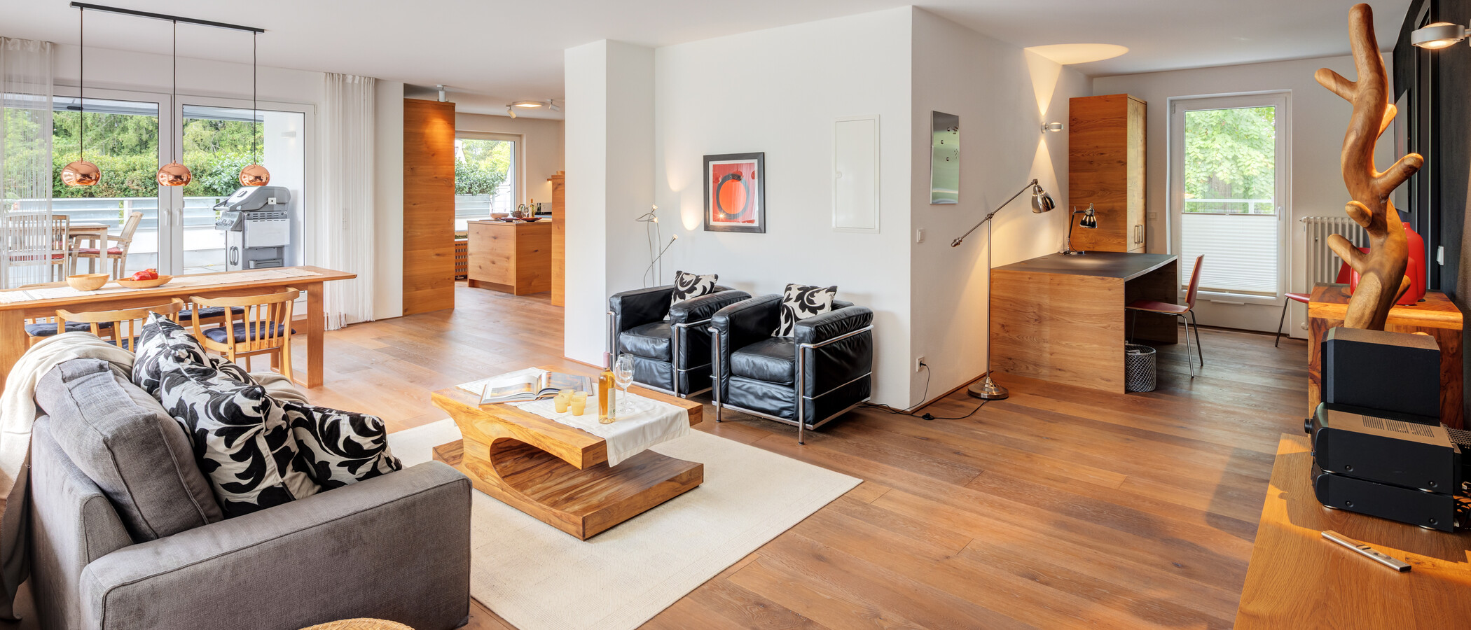 attico con terrazzo München Solln 03 zona living 15010