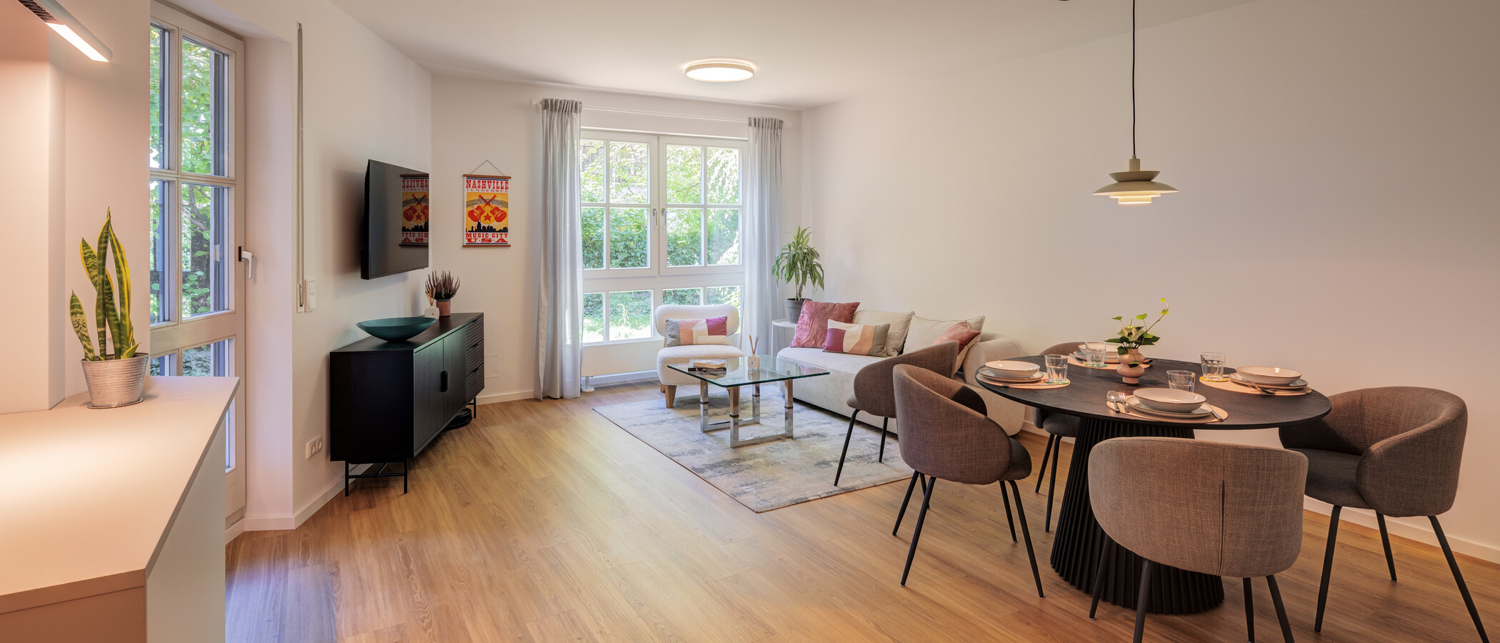 appartamento con giardino München Gärtnerplatzviertel 01 zona living 15016