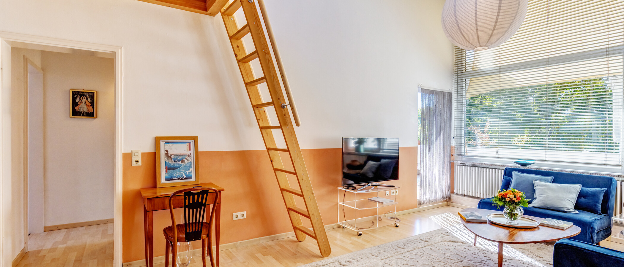 attico con terrazzo München Moosach 04 zona living 15028