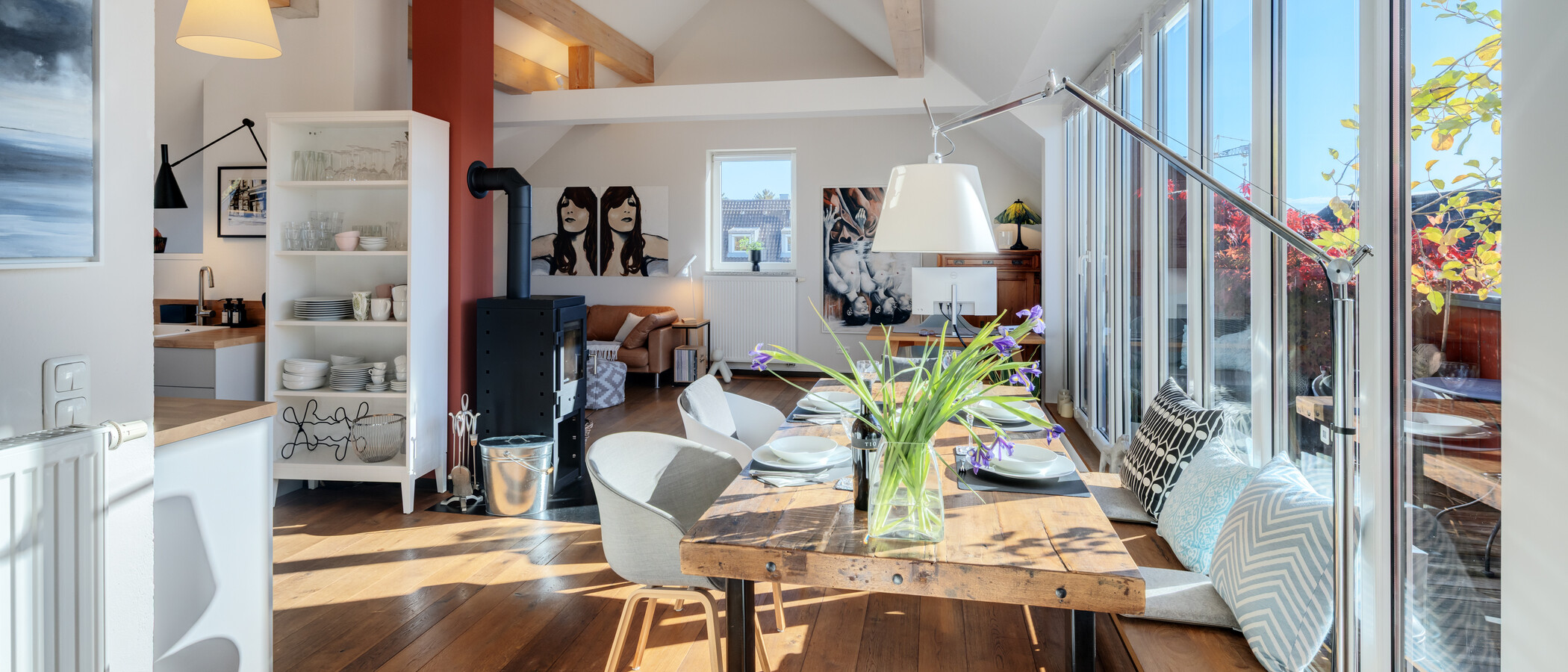 appartamento con galleria München Obergiesing 03 zona living 15054