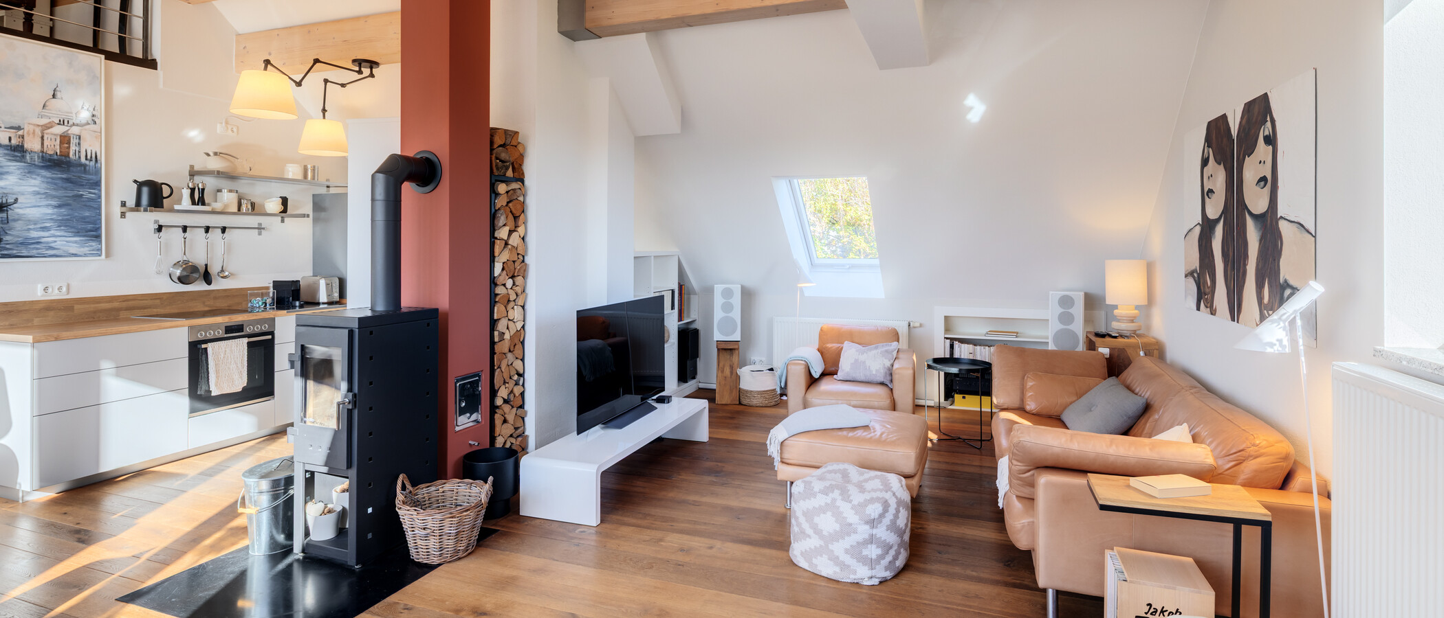 appartamento con galleria München Obergiesing 04 zona living 15054