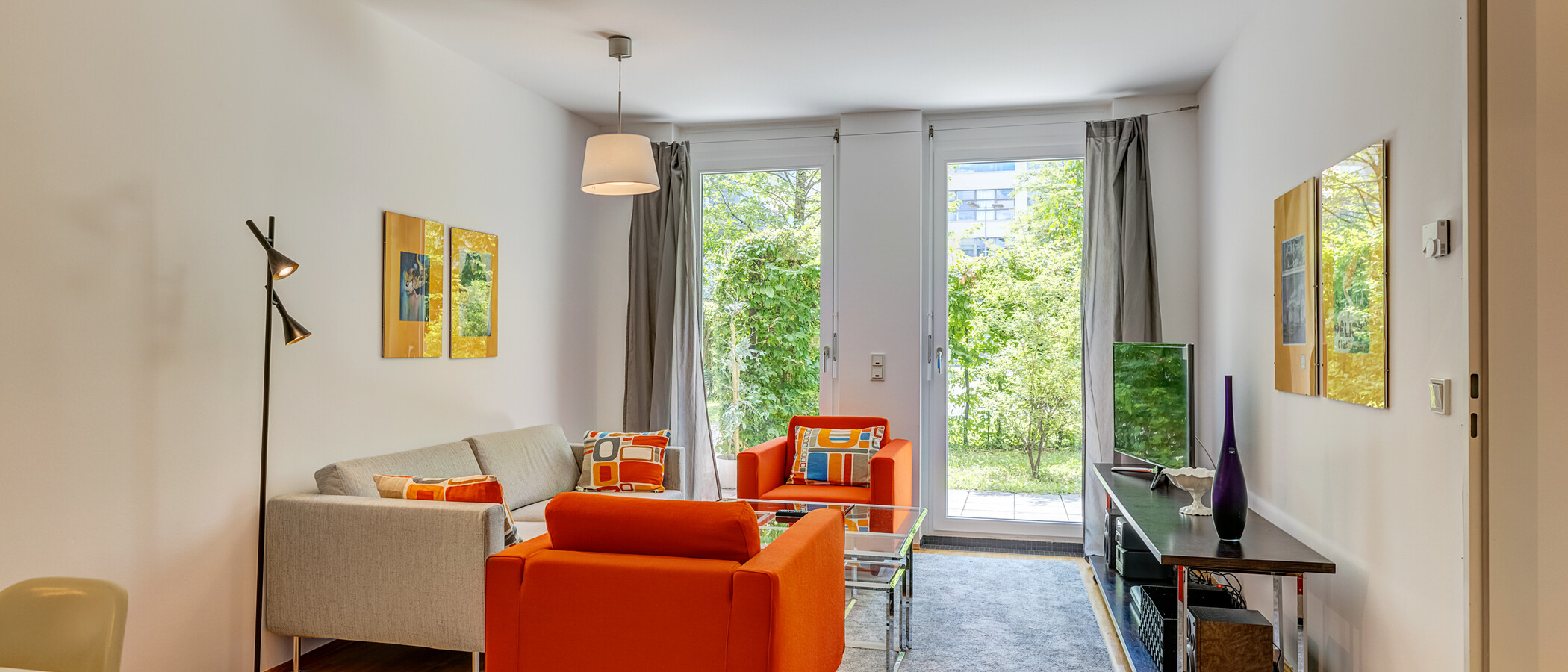 appartamento con giardino München Schwanthalerhöhe 01 zona living 4454