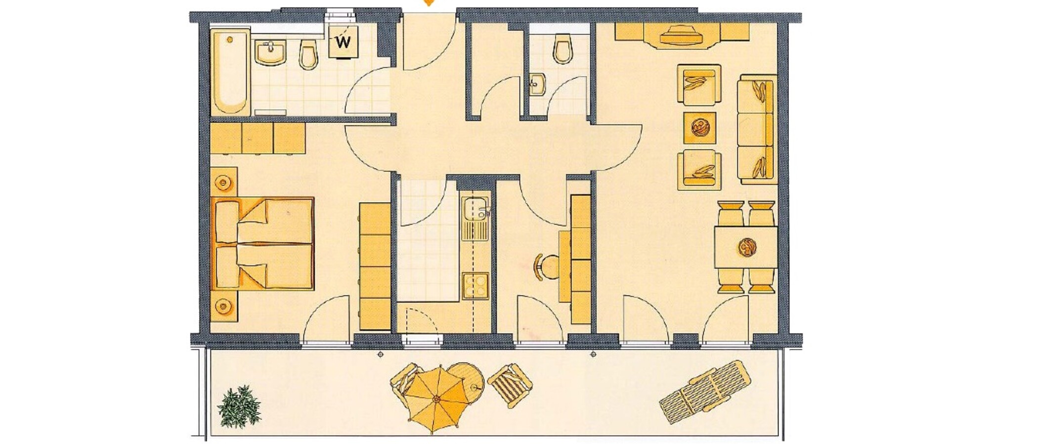 appartamento con giardino München Schwanthalerhöhe 01 planimetria 4454