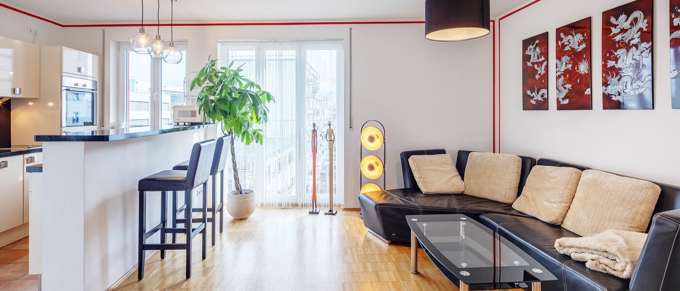 attico con terrazzo München Schwabing-West 01 zona living 7226