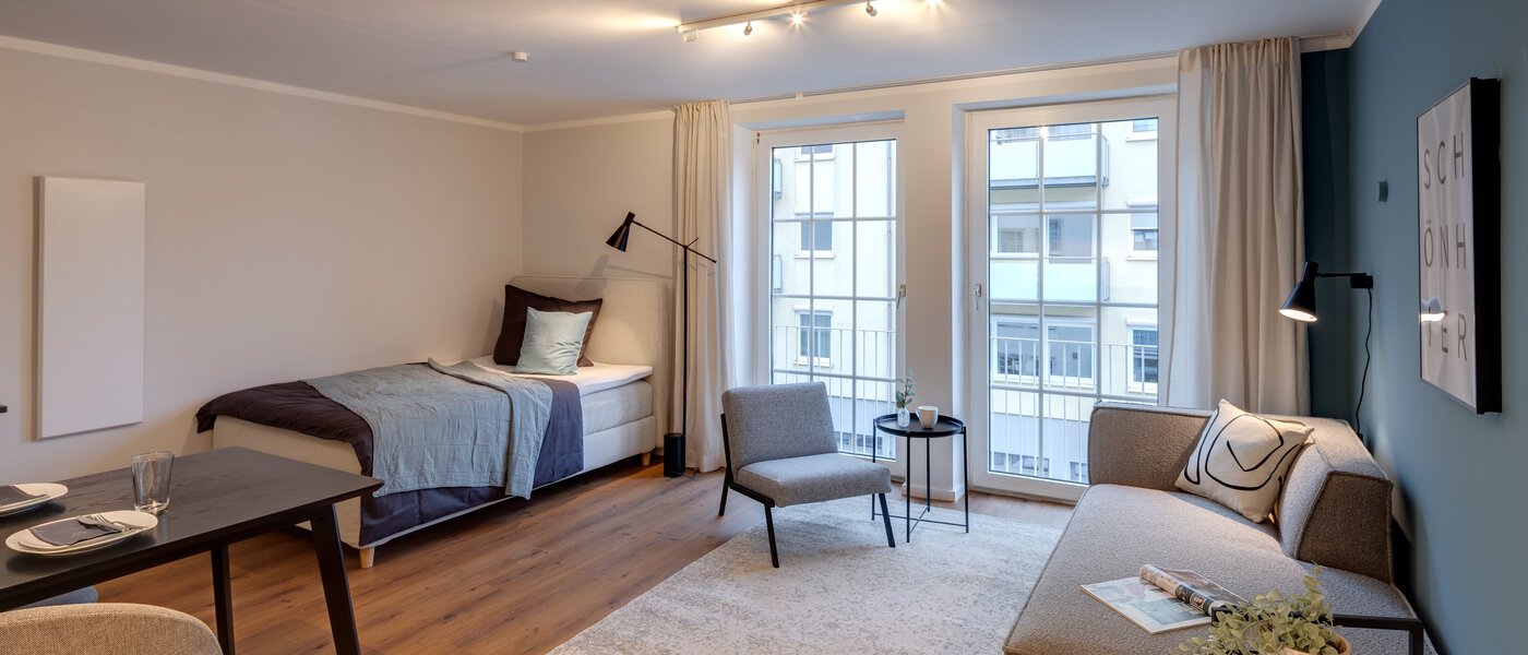 appartamento München Neuhausen 03 zona living 7952