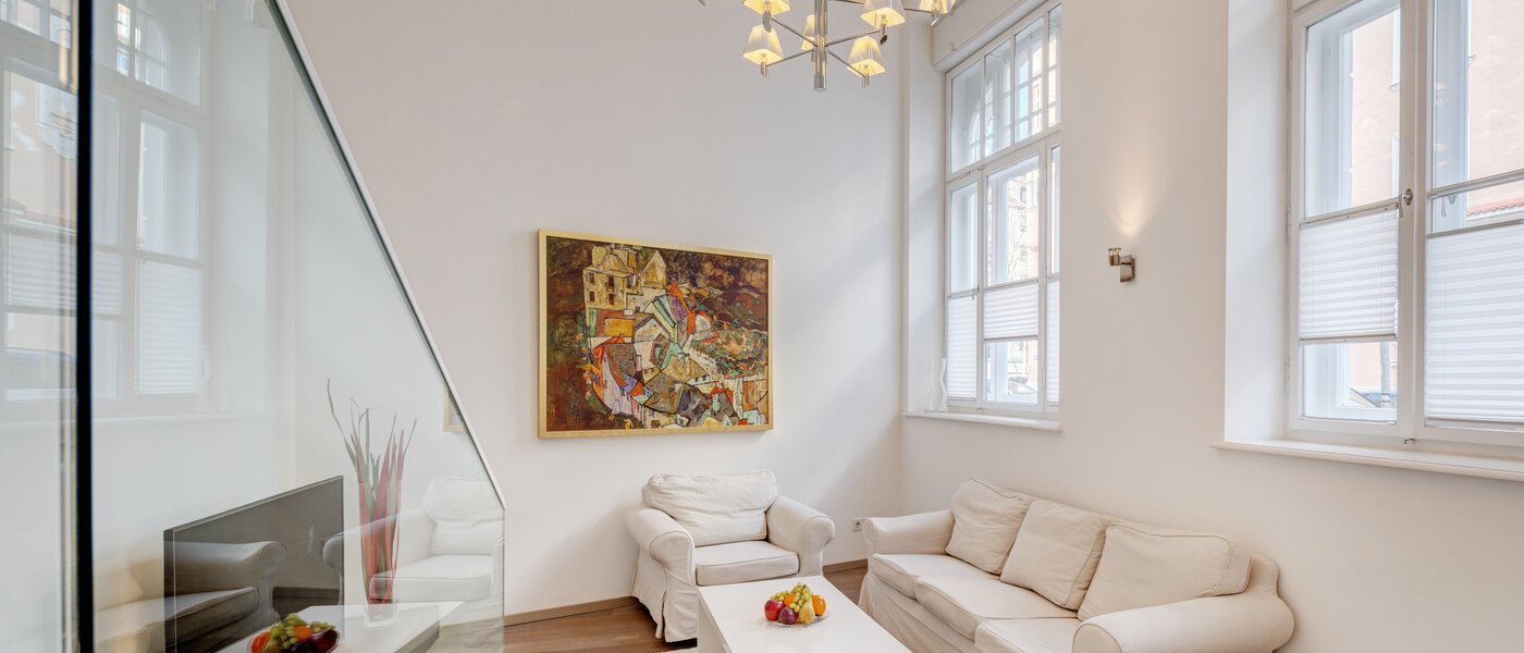 appartamento con galleria München Maxvorstadt 02 zona living 8163
