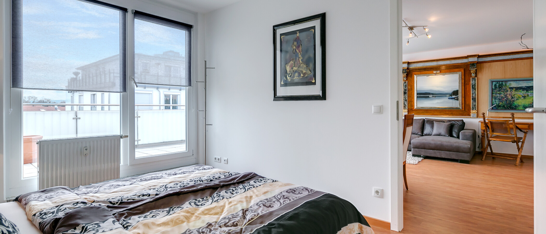 attico con terrazzo München Bogenhausen 02 zona notte 8467
