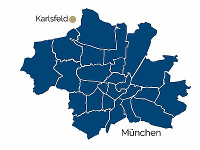 Posizione di Karlsfeld Mappa di Karlsfeld