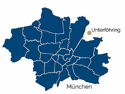 Posizione di Unterföhring Mappa di Unterföhring