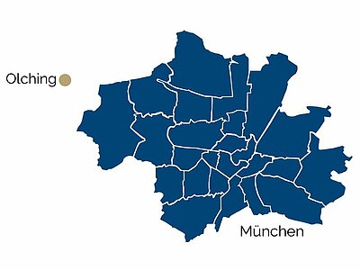 Posizione di Olching Mappa di Olching